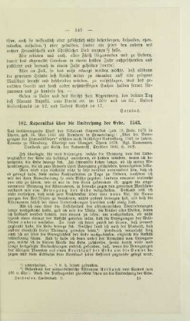 102. Kopernikus über die Umdrehung der Erde. 1543