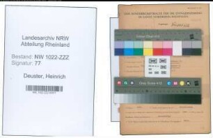 Entnazifizierung Heinrich Deuster , geb. 16.09.1903 (Haendler)