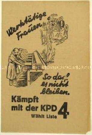Aufruf der KPD an Frauen zur Reichstagswahl 1930