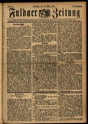 Ausgabe vom Dienstag, den 14. März 1893.