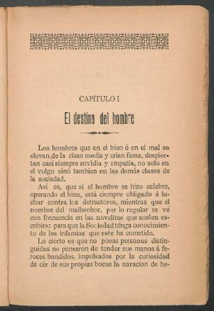 Capítulo I - El destino del hombre
