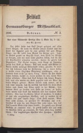 Beiblatt. 1886. Februar. N°. 2