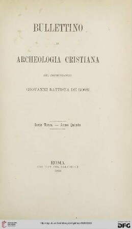 3.Ser.5: Bullettino di archeologia cristiana