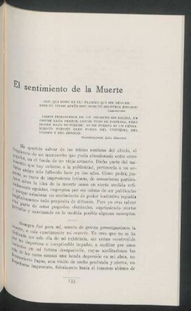 El sentimiento de la Muerte