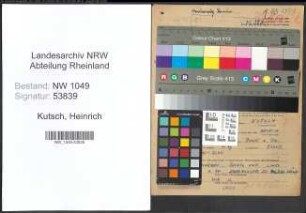 Entnazifizierung Heinrich Kutsch , geb. 19.02.1920 ()