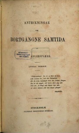 Anteckningar om bortgångne samtida, 2