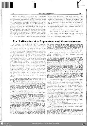 Zur Kalkulation der Reparatur- und Verkaufspreise