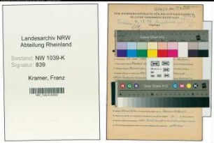 Entnazifizierung Franz Kramer , geb. 23.06.1888 (Angestellter)