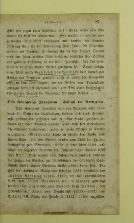 Das Königreich Jerusalem. Schluß der Kreuzzüge
