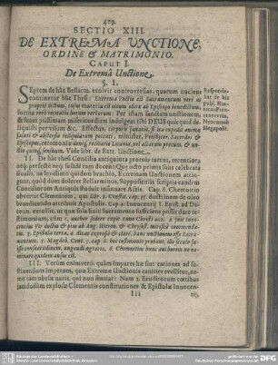 Sectio XIII. De Extrema Unctione, Ordine & Matrimonio