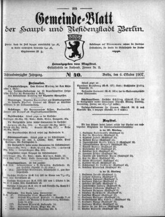1907,40: No. 40, 6. Oktober 1907