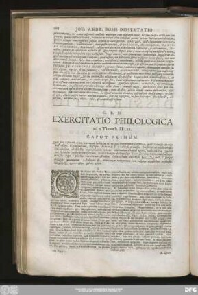 Exercitatio Philologica ad 2 Timoth. II:22.