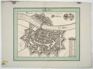 Plan von Frankfurt (Main), 1:5 500, Kupferstich, um 1682