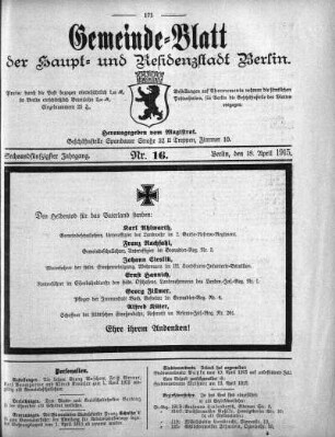 1915,16: Nr. 16, 18. April 1915