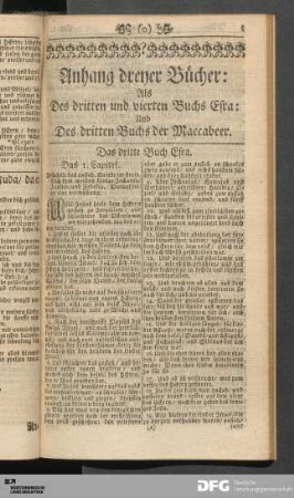Anhang dreyer Bücher: Als Des dritten und vierten Buchs Esra: Und Des dritten Buchs der Maccabeer.