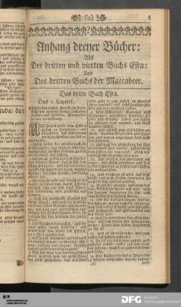 Anhang dreyer Bücher: Als Des dritten und vierten Buchs Esra: Und Des dritten Buchs der Maccabeer.