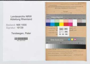 Entnazifizierung Peter Tersteegen, geb. 03.02.1909 (Malermeister)