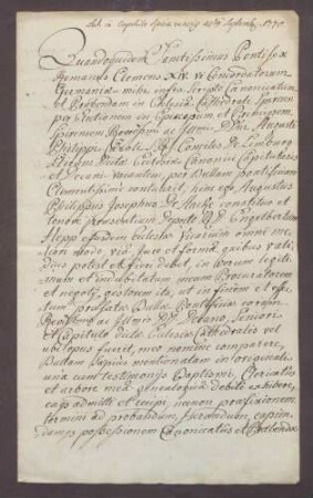 Procuratorium des August Philipp Christian von Hacke für den Vikar Engelbert Hepp.