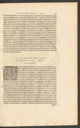 C. Plinii Secundi Naturalis Historiae Liber XXIII.