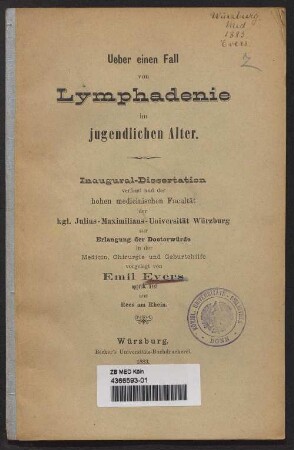 Ueber einen Fall von Lymphadenie im jugendlichen Alter