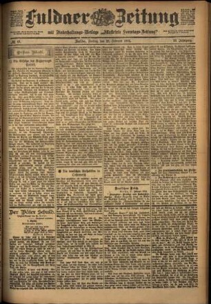 Erste Ausgabe vom Freitag, den 28. Februar 1902.