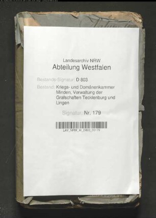Revision und Verpachtung der Domänen in der Grafschaft Tecklenburg