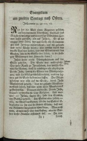 Evangelium am zweiten Sontage nach Ostern.