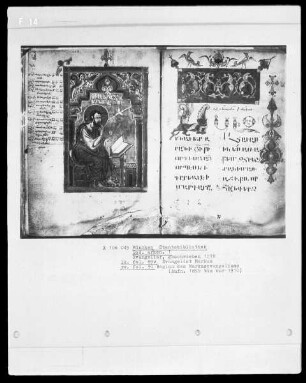 Evangeliar — Titelblatt mit Randornament, Folio 90recto