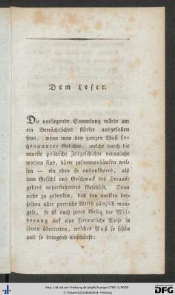 Dem Leser.