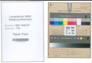 Entnazifizierung Franz Tilgner , geb. 24.10.1905 (Kassenbeamter)