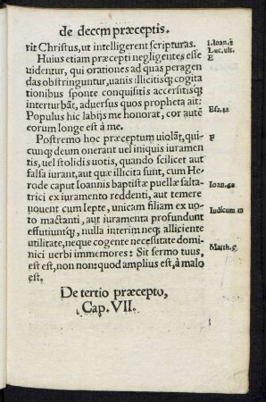 De tertio praecepto, Cap. VII.