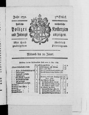 3tes Stück., Ausgabe vom 20. Januar 1790