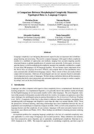 A comparison between morphological complexity measures: typological data vs. language corpora