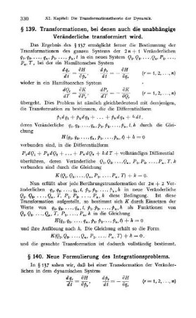 § 140. Neue Formulierung des Integrationsproblems.