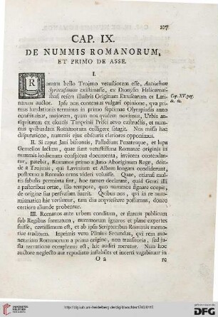 Caput IX: De nummis romanorum, et primo de asse