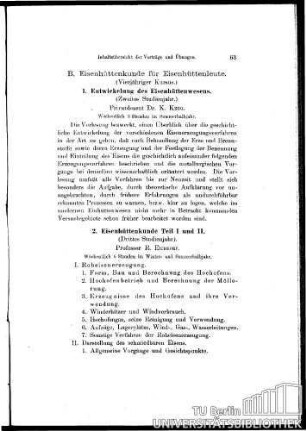 VIII. Eisenhüttenwesen