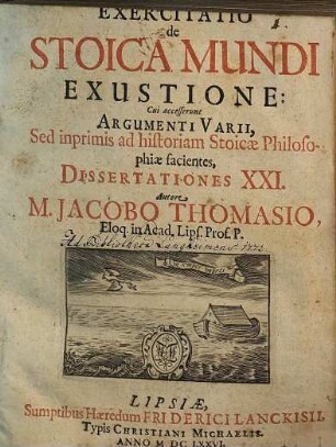 Exercitatio De Stoica Mundi Exustione