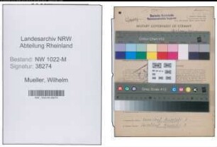 Entnazifizierung Wilhelm Mueller , geb. 25.02.1894 (Bahnbeamter)