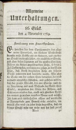 86 Stück. d. 4. November 1769.