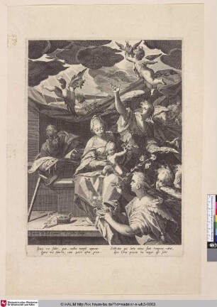 [Die Madonna mit dem Kinde von Engeln umgeben]