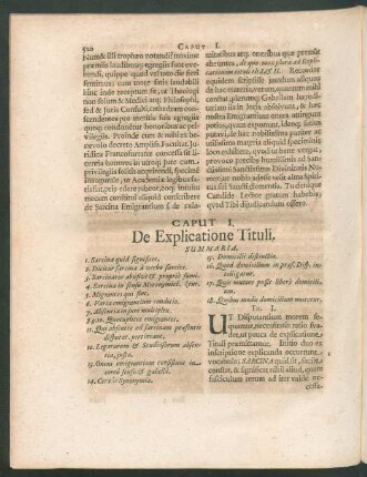 Caput I. De Explicatione Tituli.