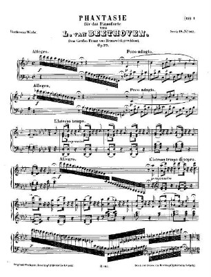 Beethoven's Werke. 187 = Serie 18: Kleinere Stücke für das Pianoforte, Phantasie : op. 77