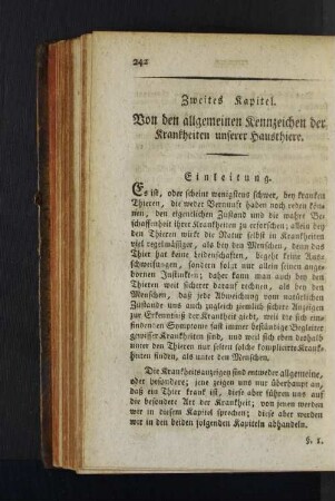 Zweites Kapitel. Von den allgemeinen Kennzeichen der Krankheiten unserer Hausthiere.