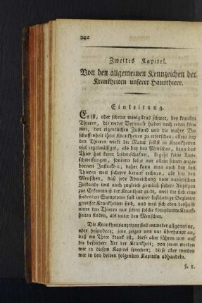 Zweites Kapitel. Von den allgemeinen Kennzeichen der Krankheiten unserer Hausthiere.