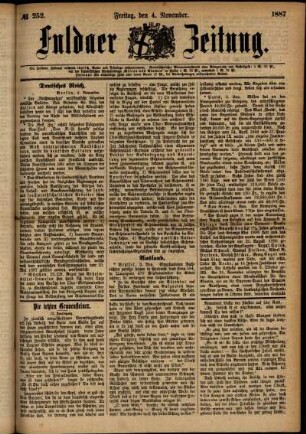 Ausgabe vom Freitag, den 04. November 1887.