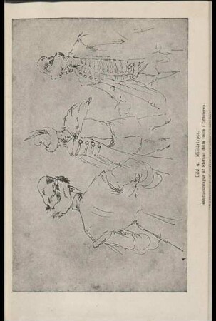Bild 9. Militärtyper. Handteckningar af Stefano della Bella i Uffizierna.