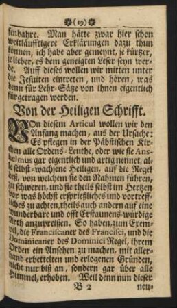 Von der heiligen Schrifft.