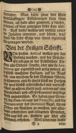 Von der heiligen Schrifft.