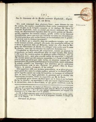 Sur le Gisement de la Roche nommée Euphotide