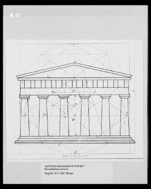 Aufriß des Zeustempels in Olympia